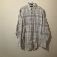 CLEVE ボタンダウンシャツ　マドラスチェック　カスリ　USA製 90s