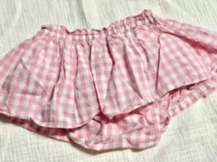 ナルミヤインターナショナル フリル付きブルマ ピンクチェック 80cm