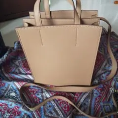 ベージュ ミニトートバッグ