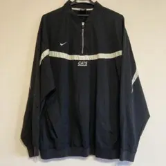 NIKE ナイキ　刺繍ロゴ　ハーフジップ　ナイロンジャケット　ブラック