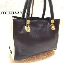 【美品】COLE HAANコールハーンハンドバッグトートバッグバイカラー白黒