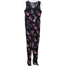 UP2FASHION 花柄ジャンプスーツ L相当 40 オールインワン レーヨン