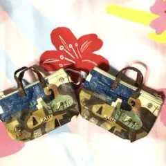 【新品未使用】 KALDI カルディ　 伝説柄　カラビナ付き　ミニバッグ　2個