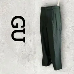 GU バギースラックス メンズスラックス ストレートパンツ (3XL) グリーン