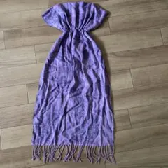 紫色 軽量ストール フリンジ付き