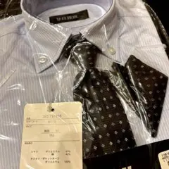 【新品未使用】V.O.W.W. フォーマルシャツ 110 水色ストライプ 男の子