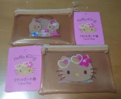 ハローキティ フラットポーチ 2セット 日焼けキティちゃん