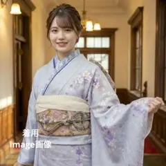 450紋意匠　銀通し桜唐絞り　シルバー　振袖正絹7点フルセット　成人式晴れの日