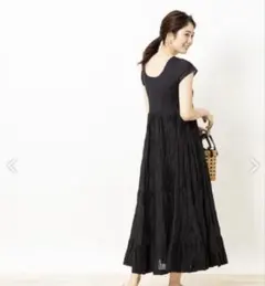 マリハ 草原の虹のドレス　ブラック