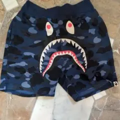 A BATHING APE シャーク ショートパンツ ブルーカモ S　エイプのサムネイル