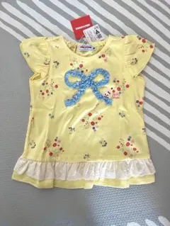 mikihouse うさこ 小花柄半袖Ｔシャツ 花柄リボン刺繍