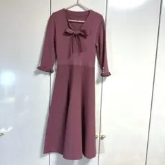 セゾンドパピヨン♡パール袖ニットワンピース