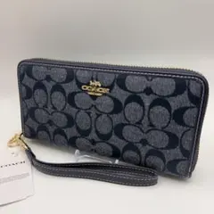 コーチ 長財布 シグネチャー COACH 財布 ブルー CH369 【未使用】