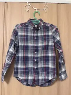 Ralph Lauren ネイビー系チェック長袖シャツ S/P (8)