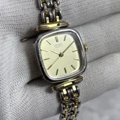【稼働】SEIKO ブレスウォッチ スクエア ゴールド コンビ
