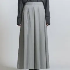 ビューティー&ユース プリーツロングスカート ライトグレー マキシ丈 XS