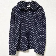 トゥービー バイ アニエスベー　花柄シャツ　総柄　ネイビー　日本製　34