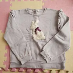 any FAM ウサギ刺繍 トレーナー 150　裏起毛