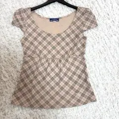 BURBERRY BLUE LABEL ノバチェック柄トップス 38 ペプラム