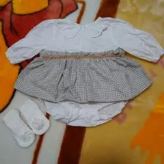 ベビーワンピース風ロンパース　靴下　70