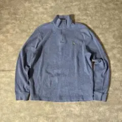 S*6様 POLO RALPH LAUREN ハーフジップスウェット M ブルー