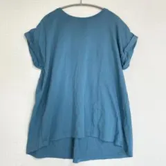 シャンブルドゥシャーム ロールアップ袖ルーズTシャツ カットソー ブルー Fのサムネイル