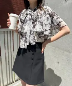 2way/ボウタイフレアスリーブブラウス