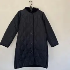 ネイビー キルティングコート フードあり Lサイズ