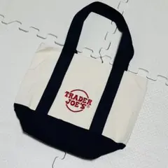 訳あり　TRADER JOE'S ミニトートバッグ キャンバス地　ネイビーのサムネイル