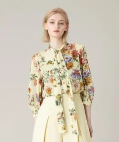 アルアバイル　ルルウィルビー RATTIシフォンフラワープリントブラウス