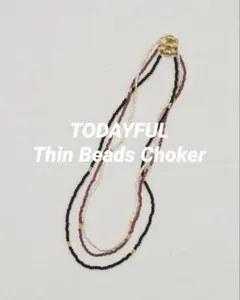 【新品未使用】TODAYFUL Thin Beads Choker レッドのサムネイル