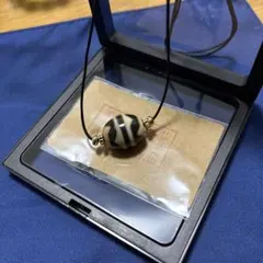 天珠 ネックレス 紐調整可能虎牙天珠ザキ寺開光書有り