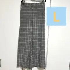 ワイドパンツ　チェック柄　サイズL GU