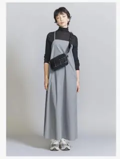 【美品】BEAUTY&YOUTH ナイロンフレアキャミワンピース S