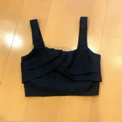 ビスチェ　ベスト　黒ドレープビスチェ