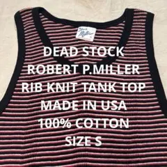 DEADSTOCK USA製 ミラー タンクトップ 綿100 リブニット Sのサムネイル