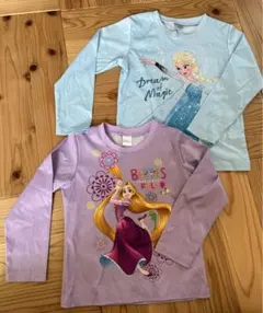 【2枚セット】エルサ120cm&ラプンツェル110cm 長袖カットソー