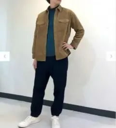 ネイビー ワークパンツ コットン混紡　ジョガーパンツ　男女兼用　ウエストゴム