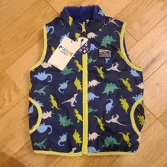 【新品】【タグ付き】PICNIC 恐竜柄 中綿ベスト サイズ90