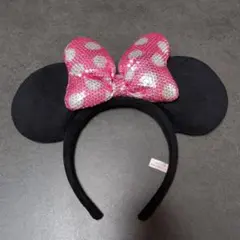 東京ディズニーリゾート ミニー スパンコール 水玉 ピンク カチューシャのサムネイル