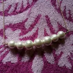 ピンクゴールド×コットンパールネックレス