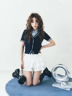 【GRL】シャツドッキングニットトップス[fs04]