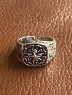 シルバー 925 メキシカンジュエリーヴィンテージリング装飾的な彫刻入りリング