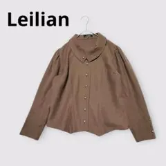 【レリアン】ウールジャケット 薄手 ブラウスブラウン系 13＋ 大きいサイズ