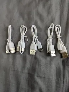 ホワイト 充電ケーブル 5本セット プラス　タイプB１本