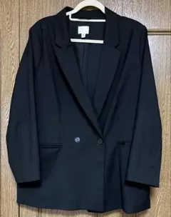 H&M ブラック テーラード オーバーサイズ ジャケット 肩パット Lサイズ