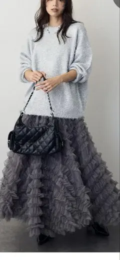 即納スフレアシメチュールスカートグレーfrane同型