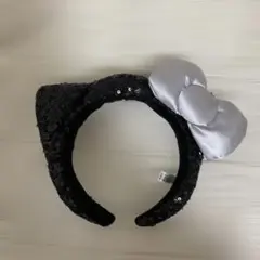 キティ　カチューシャ ブラック　スパンコール