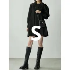 グレイル　プリーツ切替ヘンリーネックワンピース　kn111