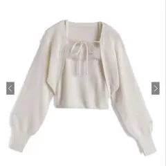 GRL ファーキャミソール×ボレロニットアンサンブル[an1918]